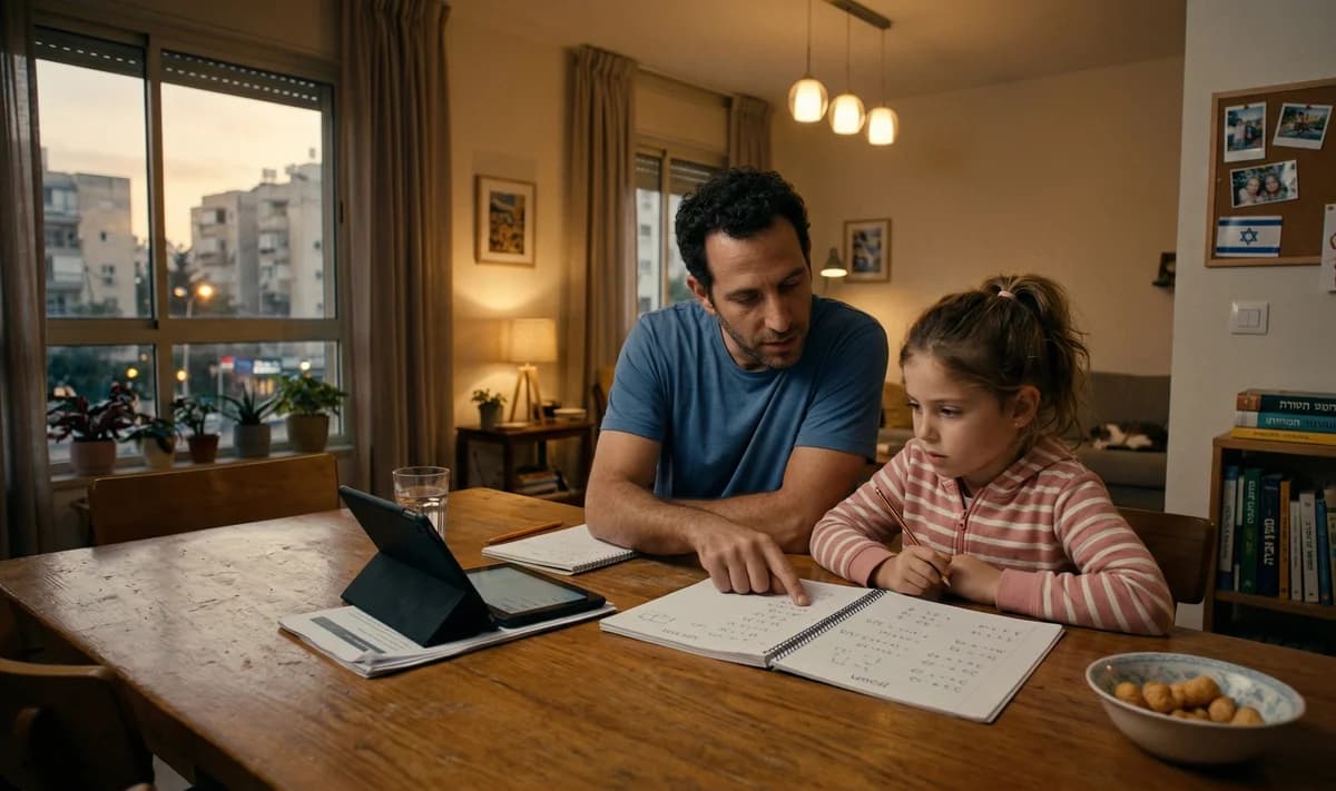 תלמיד פותר תרגילי מתמטיקה בכיתה
