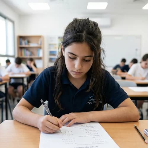 ילד כותב במחברת