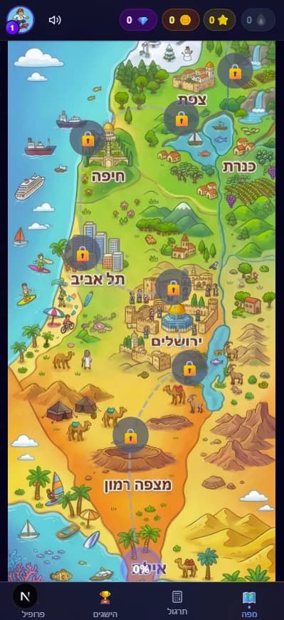 מפת ישראל — 9 אזורים